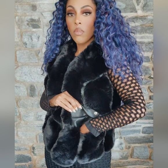 Miz Vegan: Fur & Leather Trimmed Vest - Picture 14 of 16